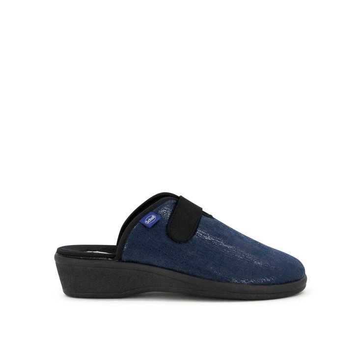 Scholl's Elsa Dot Printed Elasticated Navy Blue Size 37