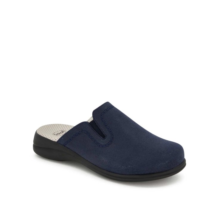Scholl New Toffee Ciabatta Sintetica Stampata Donna Blu Navy 37