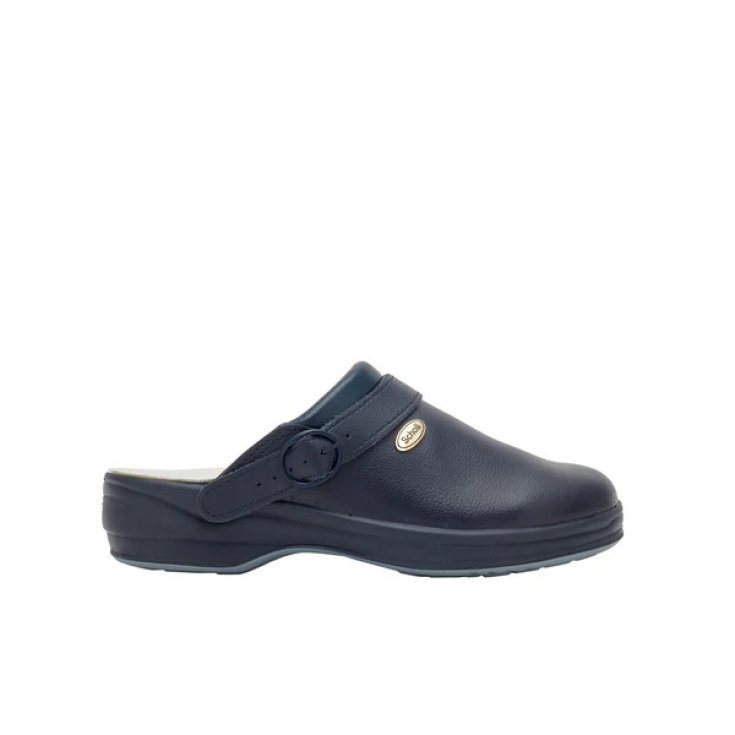 Scholl New Toffee Ciabatta in Pelle Blu Navy