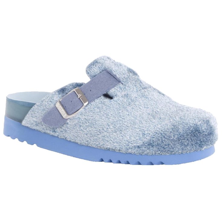 Scholl's Poppy Microfibre Ciabatta Donna Azzurro Chiaro 39