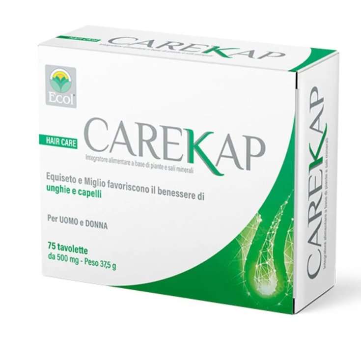 Ecol Carekap Integratore Benessere Capelli e Unghie, 75 Tavolette