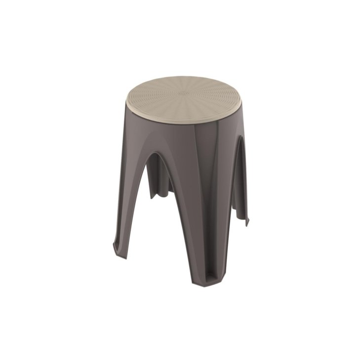 TAUPE RUNDER HOCKER