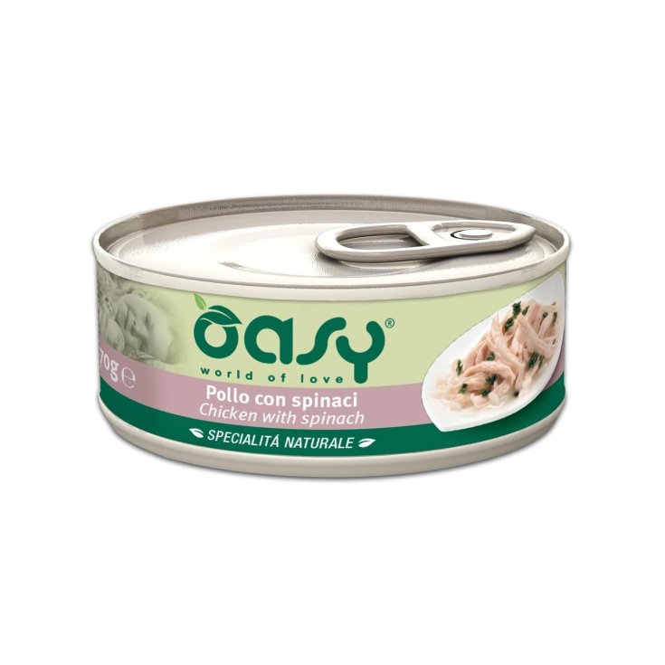 OASY WET CAT HUHN/SPINAT 70G