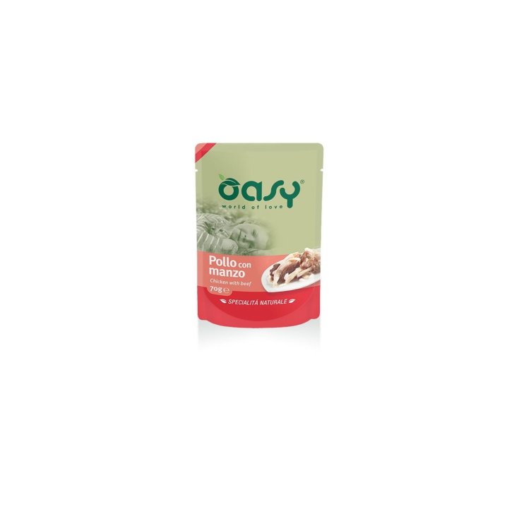 OASY WET CAT HUHN MIT RINDFLEISCH 70G