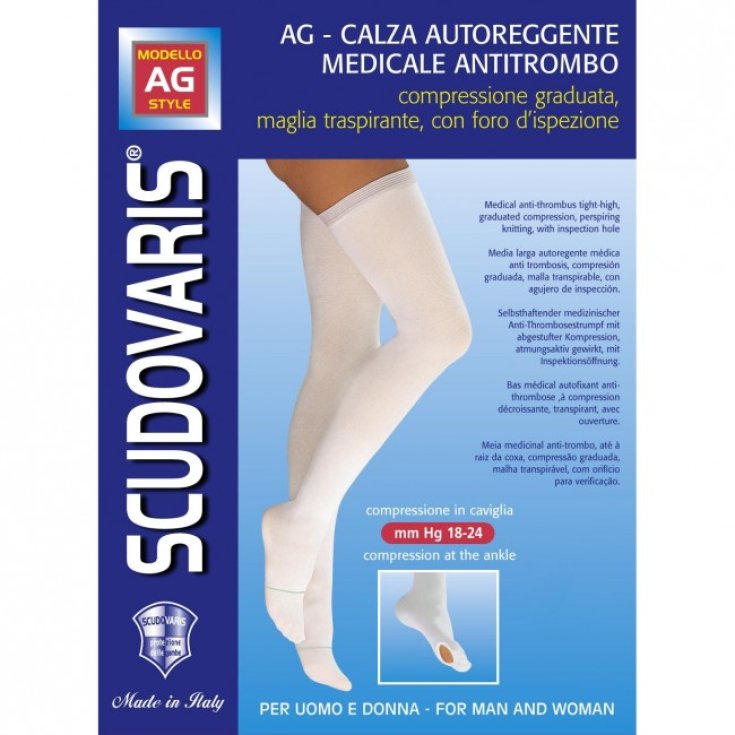 Scudovaris AG Medizinischer halterloser Anti-Thrombus-Strumpf Farbe weiss Grösse M 4