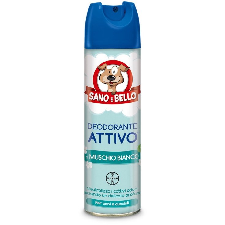 Bayer Sano E Bello Active Deodorant mit weißem Moschus Hygiene für Hunde 250ml