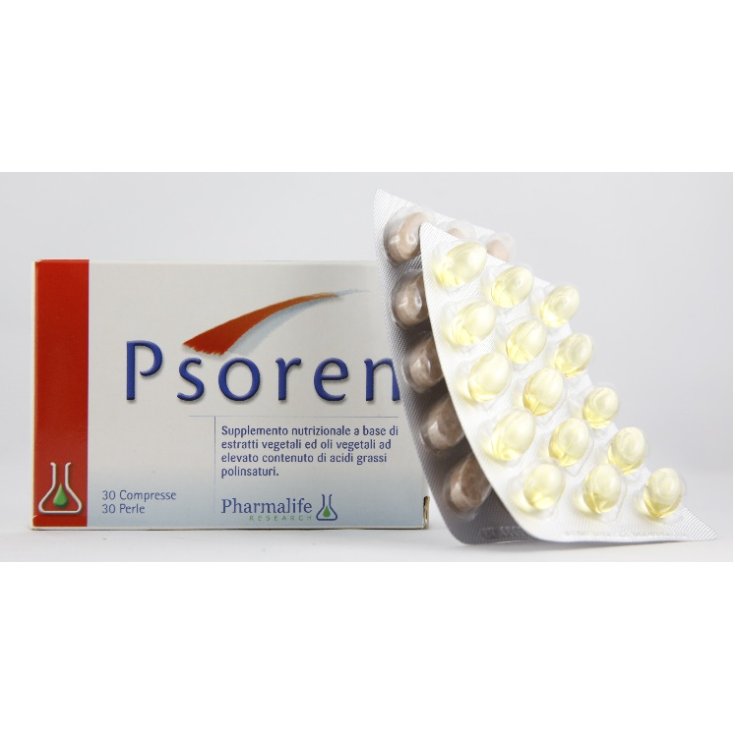 Pharmalife Psoren Nahrungsergänzungsmittel 30 Tabletten + 30 Perlen von 46,5 g