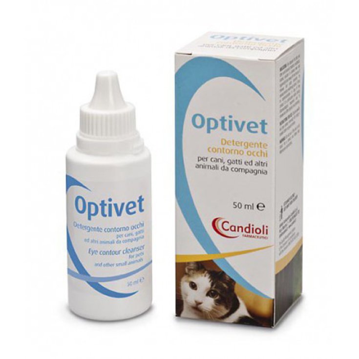 Candioli Optivet Augenkonturreiniger für Hunde, Katzen und andere Haustiere Flasche 50 ml