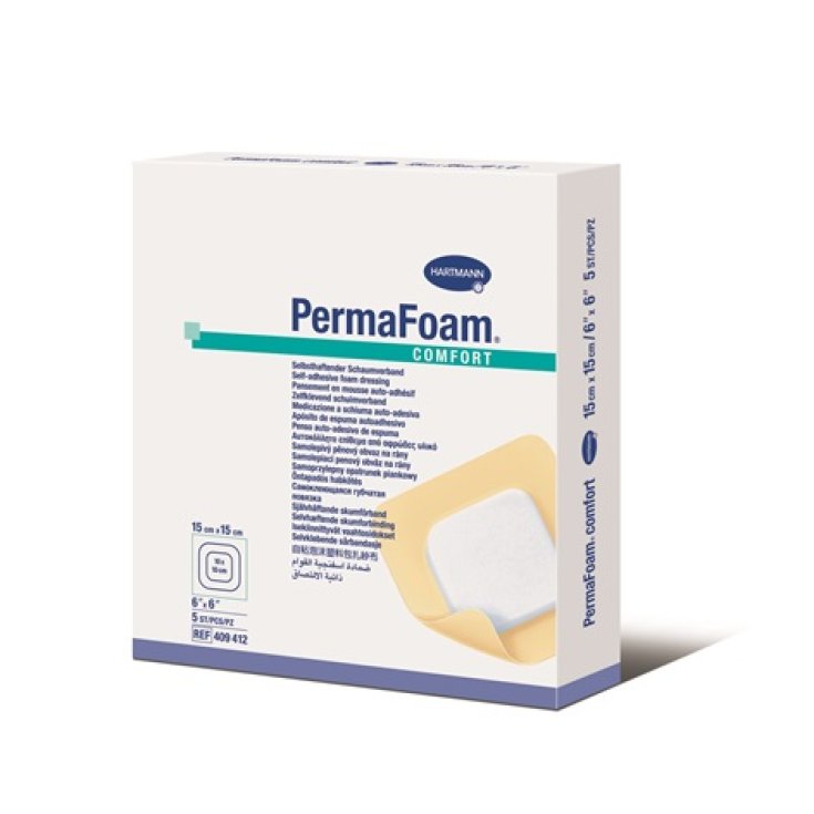 Hartmann PermaFoam Comfort Polyurethan-Schaumverband 10x20cm 5 Verbände