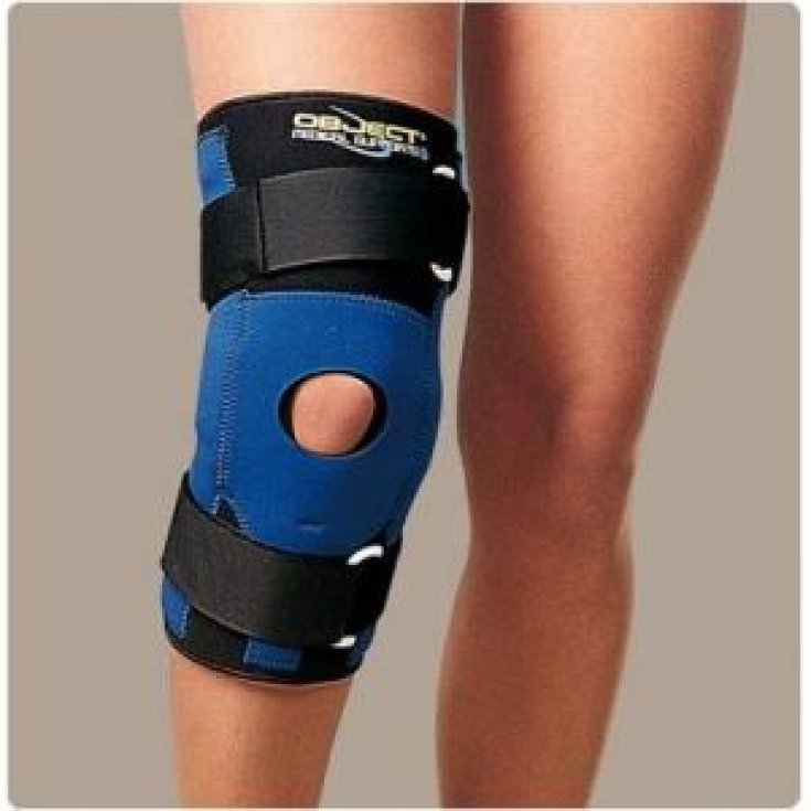 Ro+ten Object Rohrknieorthese mit Gelenkstangen und Patellastabilisator Pr3-415n Blau Gr. L