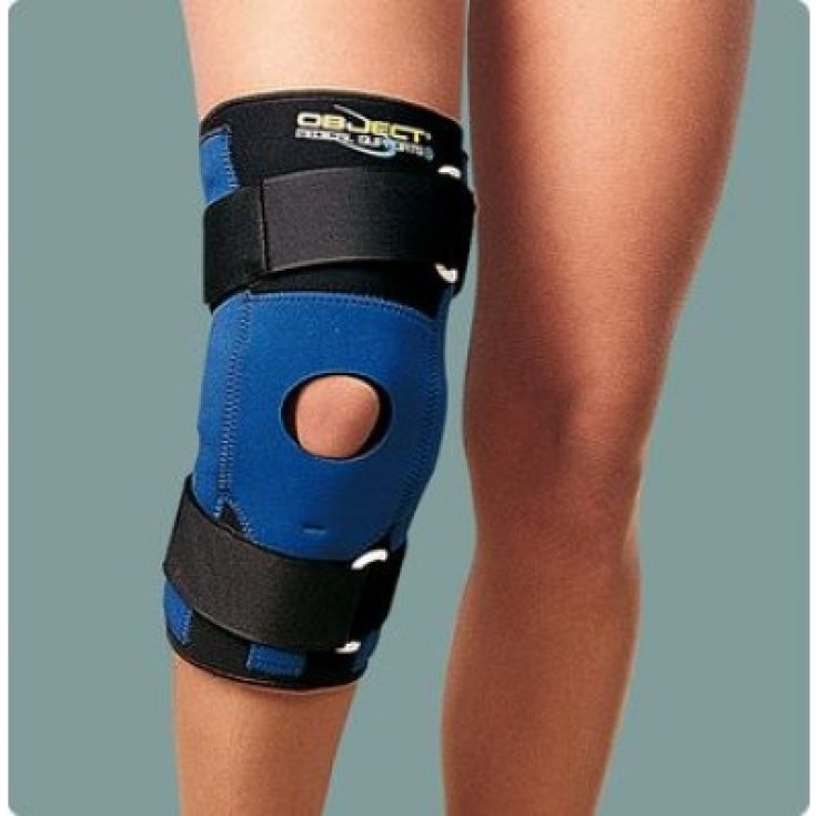 Ro+ten Object Tubular Kniebandage mit Gelenkstangen Farbe blau Größe M (Knie 36-39cm)