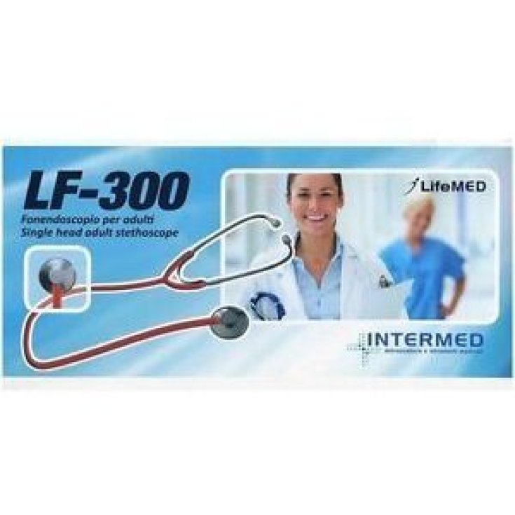 Intermed Lf-300 Stethoskop für Erwachsene, schwarzer Flachkopf