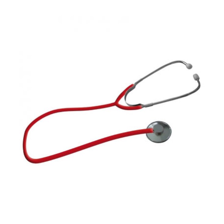 Intermed Stethoskop für Erwachsene zum Auskultieren von Tönen, rote Farbe, 1 Stück