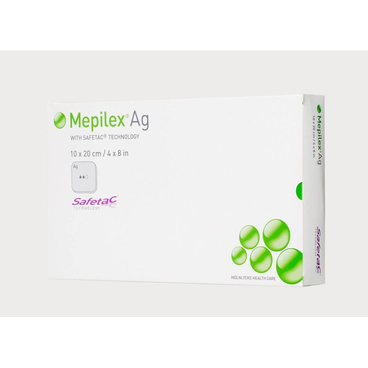 Mölnlycke® Mepilex® Ag Antimikrobieller Schaumverband mit Safetac® Größe 10x10cm 5 Stück