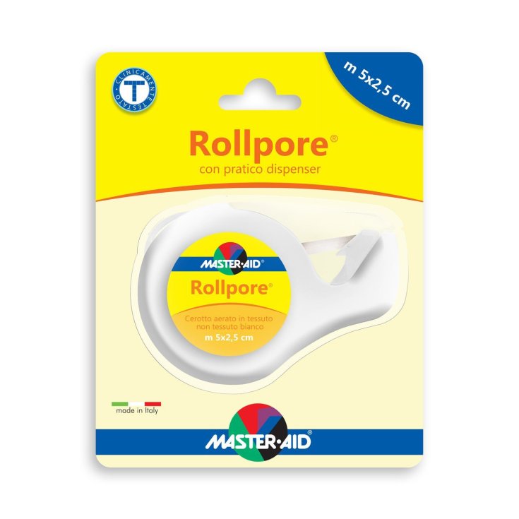 Master-Aid® Rollpore® Airy Pflaster aus weißem Vliesstoff mit praktischem Spender m 5 x 2,5 cm