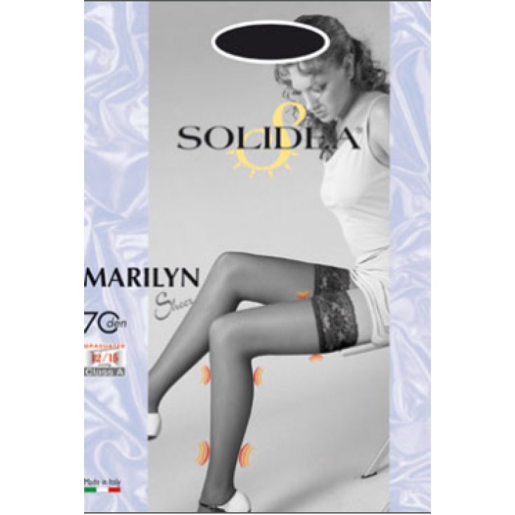 Solidea Marilyn 70 Transparente halterlose Strümpfe Blau Farbe Größe 4