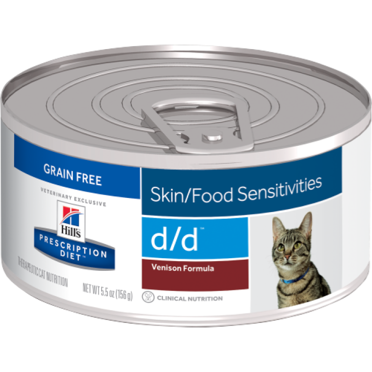 Hill's Prescription Diet Feline d / d Nahrungsmittelempfindlichkeit Geschmack Hirsch und Erbsen 156g