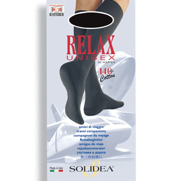 Solidea Relax Unisex-Kniestrümpfe Ccl1 Closed Toe Smc9 Schwarz Größe M