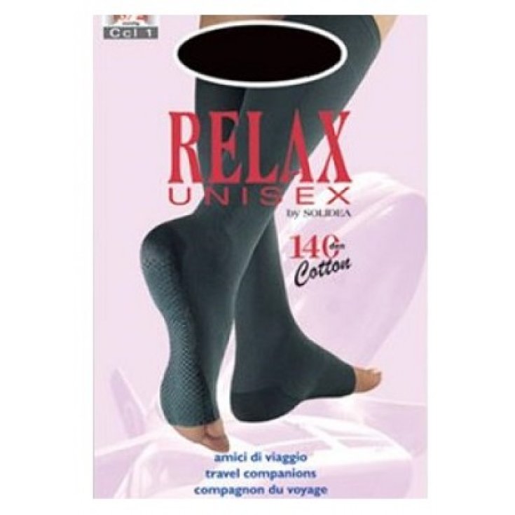 Solidea Relax 140 Kniestrümpfe Unisex Open Toe Schwarz 5xxl