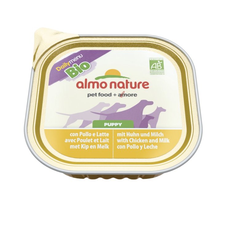 Almo Nature Daily Menu Bio Hundewelpe mit Huhn und Milch 100g