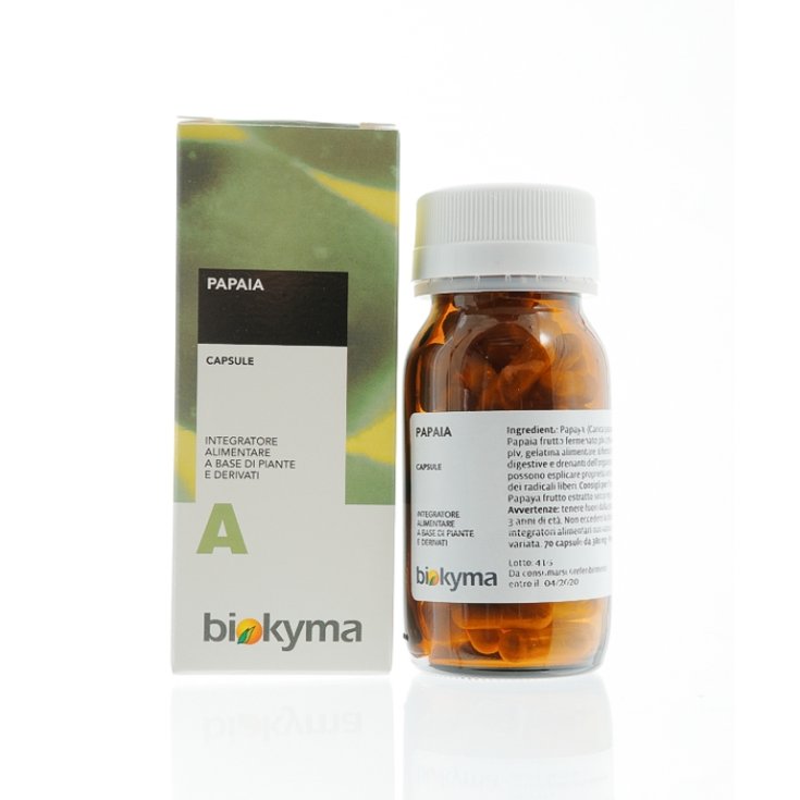 Biokyma Papaya-Extrakt + Pulver Nahrungsergänzungsmittel Flasche 70 Kapseln