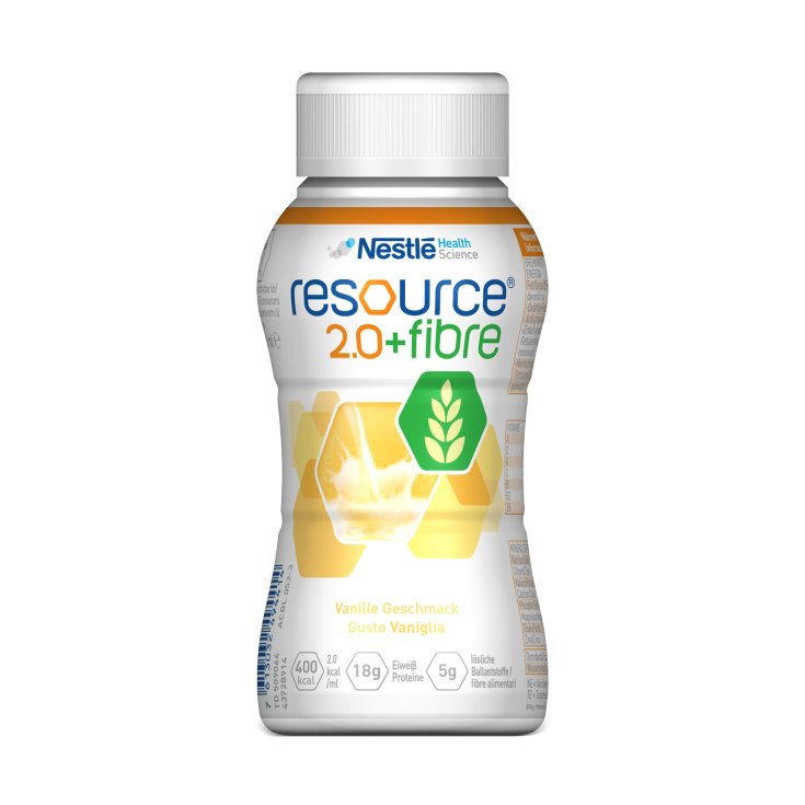 Nestlé Health Science Resource 2.0 + Fiber Vanilla Beverage Angereichert mit FOS- und GOS-Fasern 200 ml