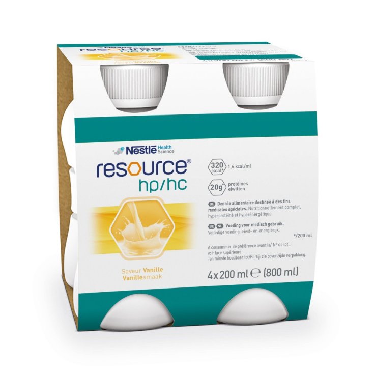 Nestlé Health Science Resource HP / HC Vanilla Kalorienreiches und proteinreiches Getränk 4 x 200 ml
