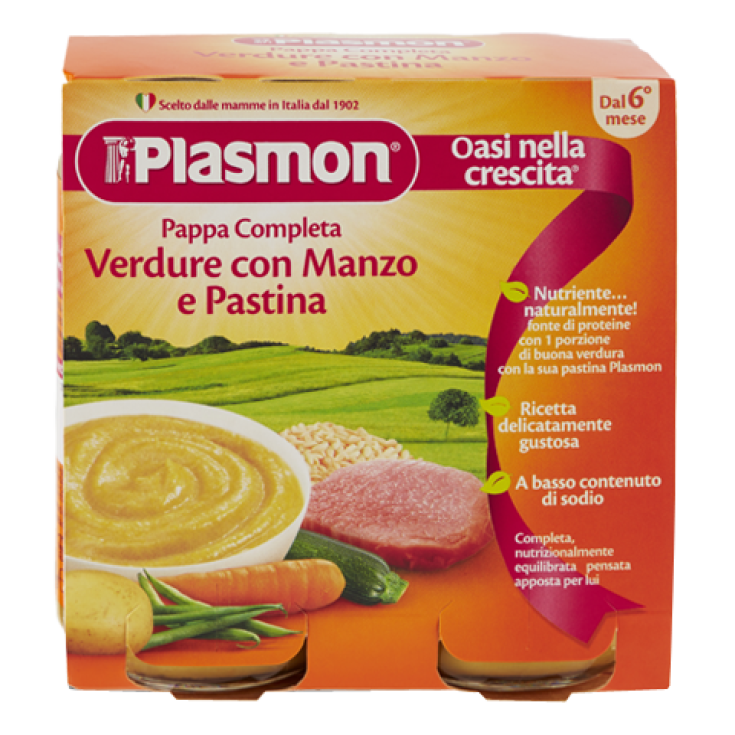 Homogenisiertes Plasmon Complete Pappa Gemüse Pastina Beef