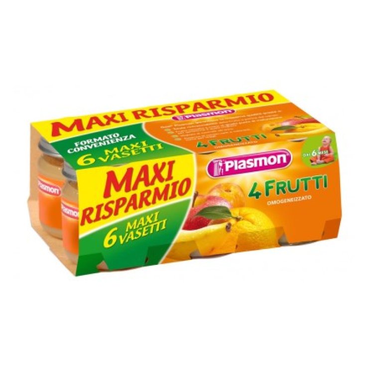 Plasmon Homogenisierte Frucht 4 Früchte 6x104g