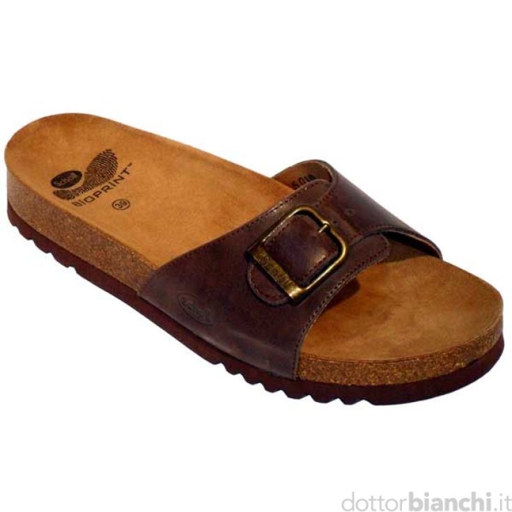 Scholl® Akumal Slipper In Bioprint® Einlegesohle Leder Dunkelbraun Farbe Größe 43