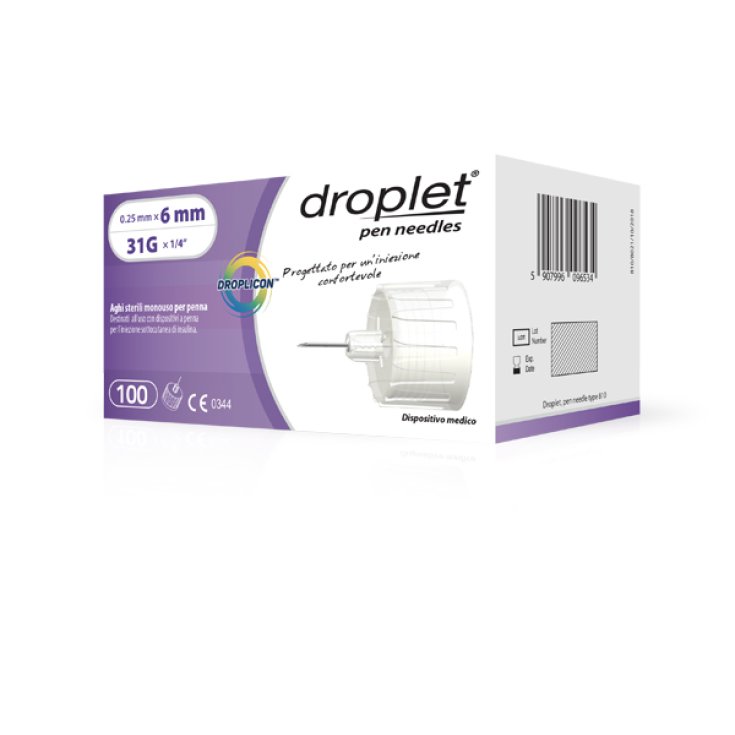 Droplet® Insulinnadel Droplicon® Sterile Einwegnadel für Pen G31 6mm 100 Stück