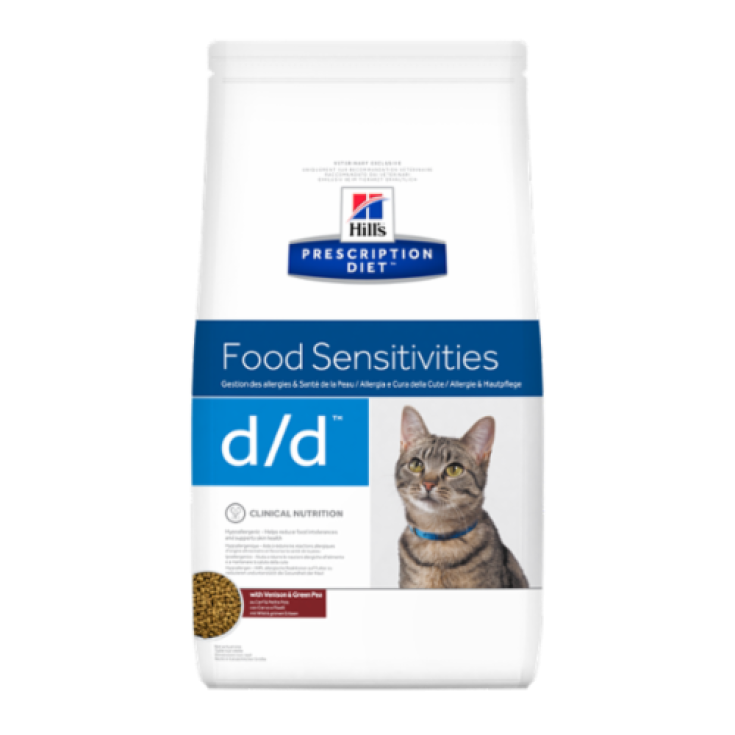 Hill's Prescription Diet Feline d / d Nahrungsmittelempfindlichkeit Geschmack Wildbret und Erbsen 1,5k