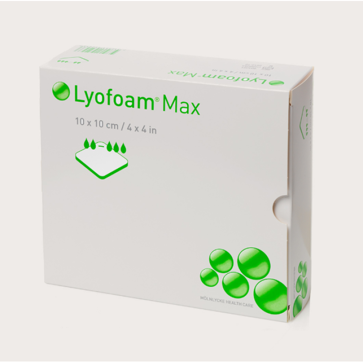 Mölnlycke® Lyofoam® Max Saugfähiger Polyurethan-Schaumverband 10x10cm 10 Stück