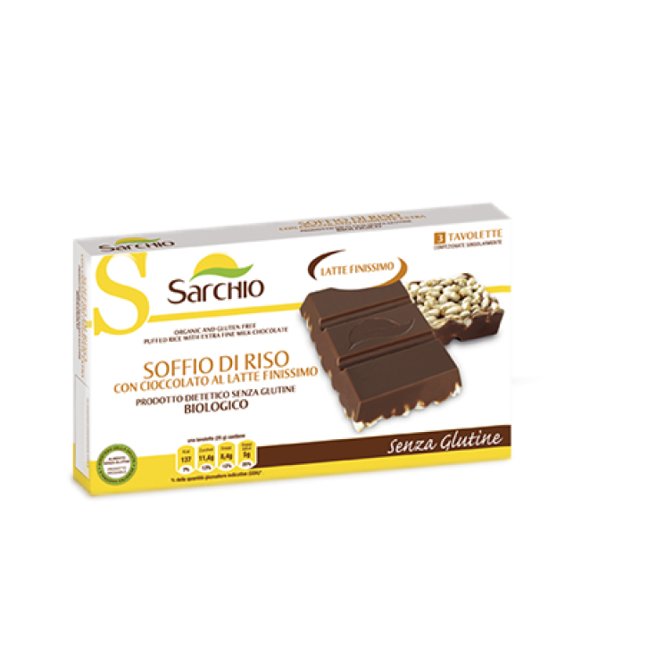 Sarchio Snack Blätterteigreis mit Milchschokolade glutenfrei 25g