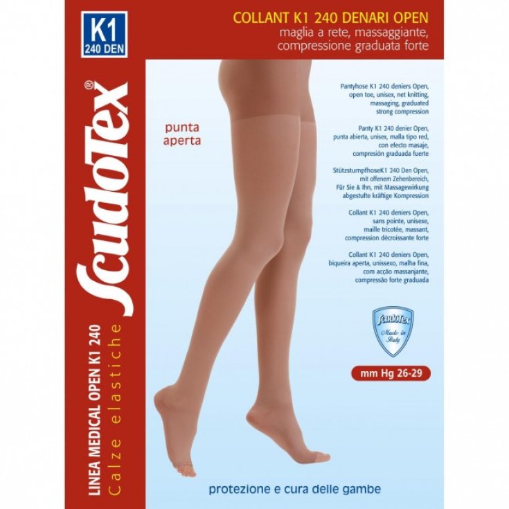 Scudotex Collant K1 240 Open Toe Farbe Buckskin Größe 4