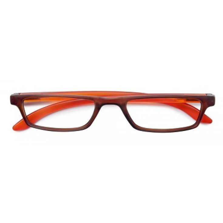 Trendige Premium-Brille Orange / Braun Dioptrie +2,50