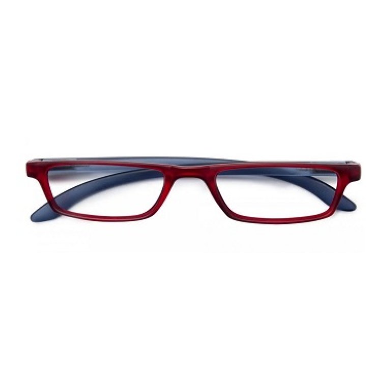 Trendige Premium-Brille Farbe Rot / Blau Dioptrie +1,5