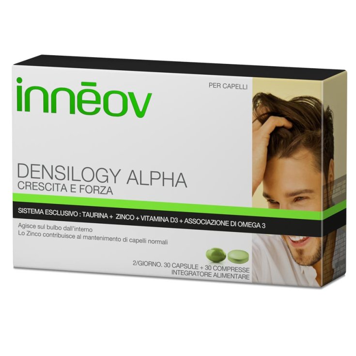 Innéov Densilogy Alpha Nahrungsergänzungsmittel für Männerhaar 30 Kapseln + 30 Tabletten