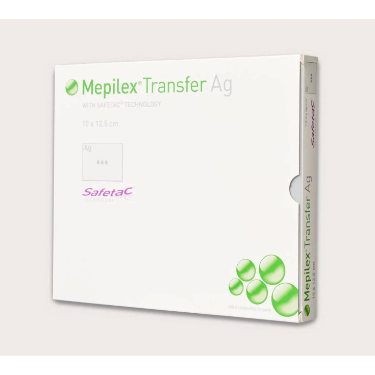 Mölnlycke® Mepilex® Transfer Ag Antimikrobieller Schaumverband Größe 10x12,5cm 5 Stück