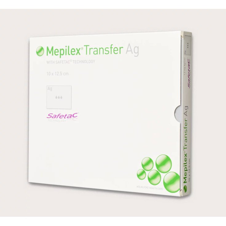 Mölnlycke® Mepilex® Transfer Ag Antimikrobieller Schaumverband Größe 12,5x12,5cm 5 Stück