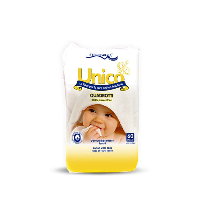 Sterilfarma® Unico Quadrate aus 100 % reiner Baumwolle 60 Stück