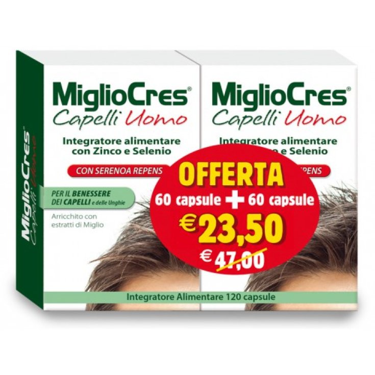 F&F MiglioCres Men's Hair Line Nahrungsergänzungsmittel 60 + 60 Promo-Kapseln