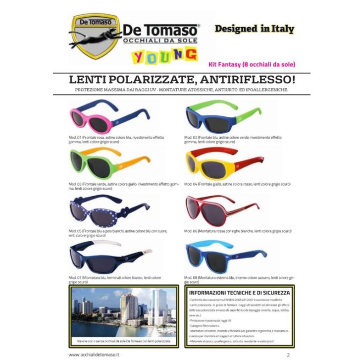 De Tomaso Kinderbrille Fantasie, verschiedene Muster