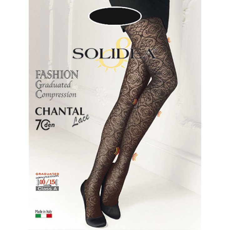 Solidea Spitzenstrumpfhose Chantal 70 Spitze Farbe Schwarz Größe 1-S