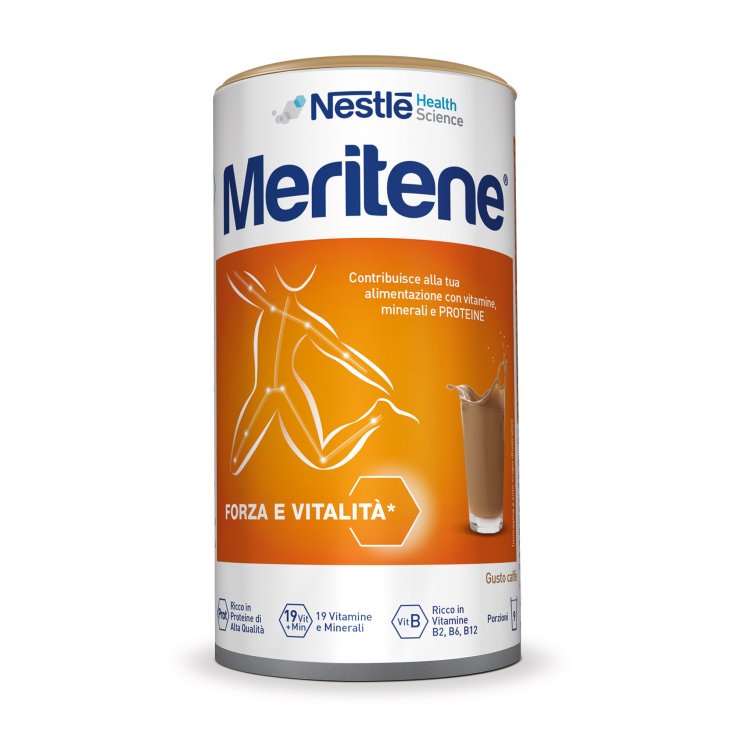 Nestlé Health Science Meritene Kraft- und Vitalitätspulver, Kaffee-Protein-Ergänzung, Vitamine und Mineralstoffe, 270 g