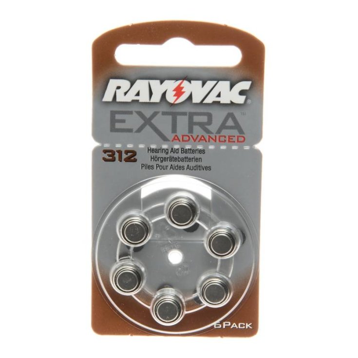 Rayovac Extra Advance Blisterpackung mit Zink-Luft-Batterien Modell 312 6 Stück