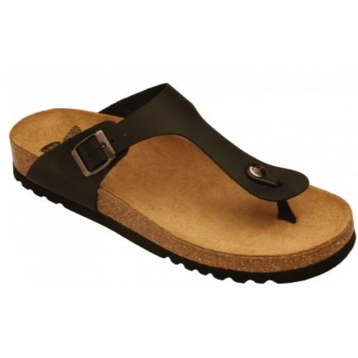 Scholl Evis Oiled Black Flip Flops Man Bioprint Technology Schwarz Größe 41