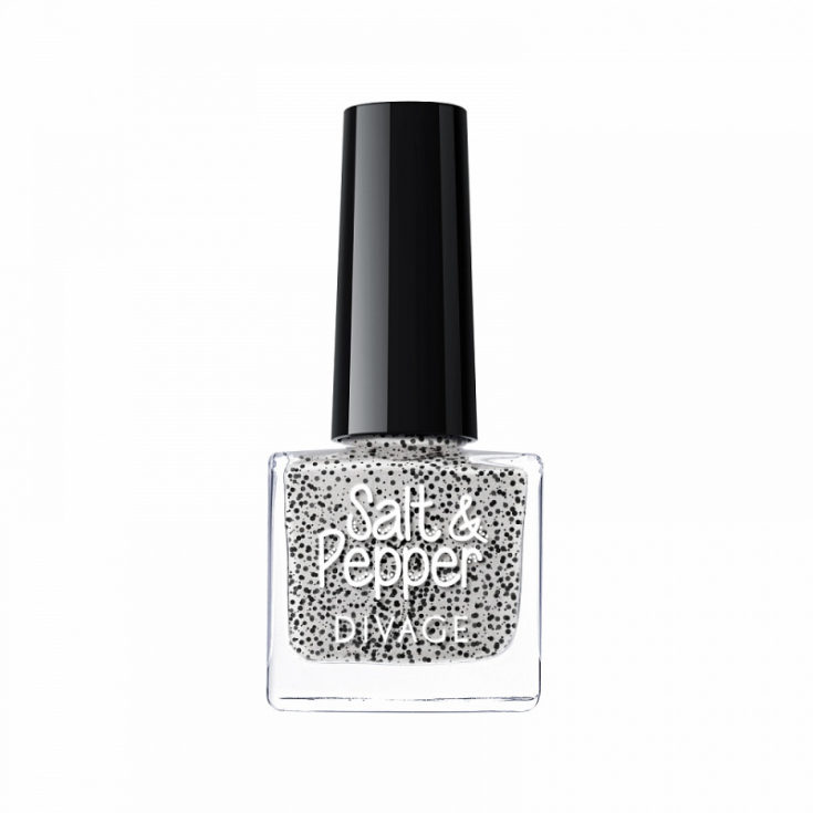 Divage Salt & Pepper Nagellack Salt-Pepper Effect 12 Milky Grey