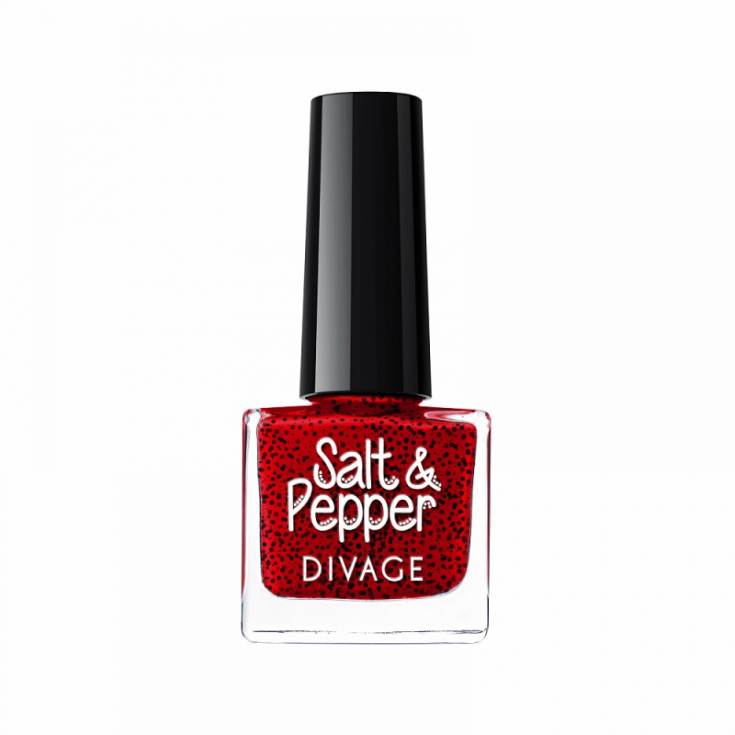 Divage Salt & Pepper Nagellack Salt-Pepper Effect 13 Strong Red