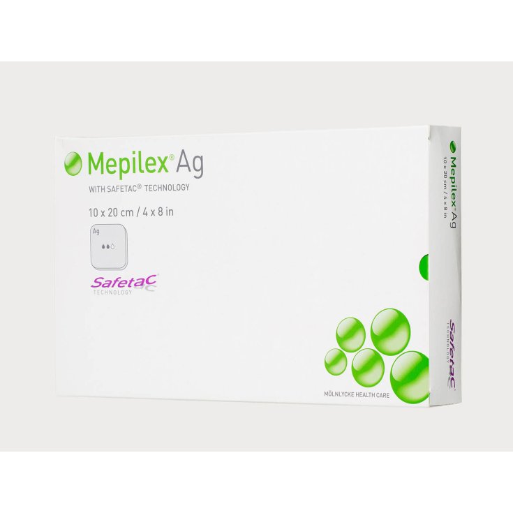 Mölnlycke® Mepilex® Ag Antimikrobieller Schaumverband mit Safetac® Größe 15x15cm 5 Stück